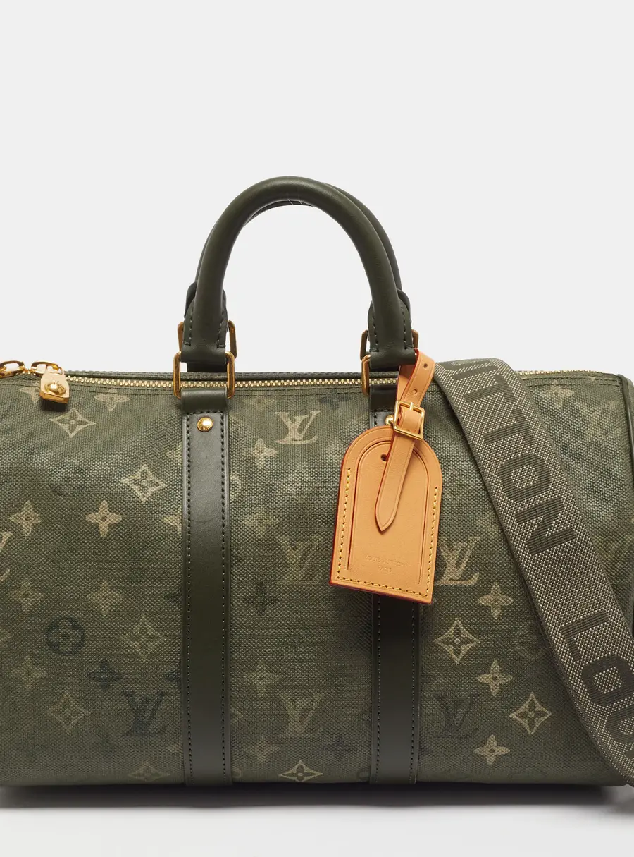 Louis Vuitton Keepall Bandouli&egrave;re 35 Kahki Monogram Surplus Canvas Duffel Bag