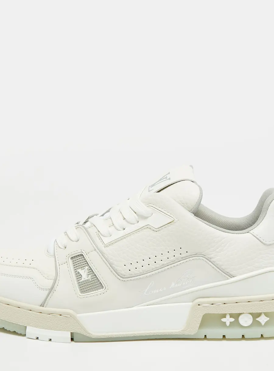Louis Vuitton LV Trainer Size 42.5 White Leather Low Top Sneakers