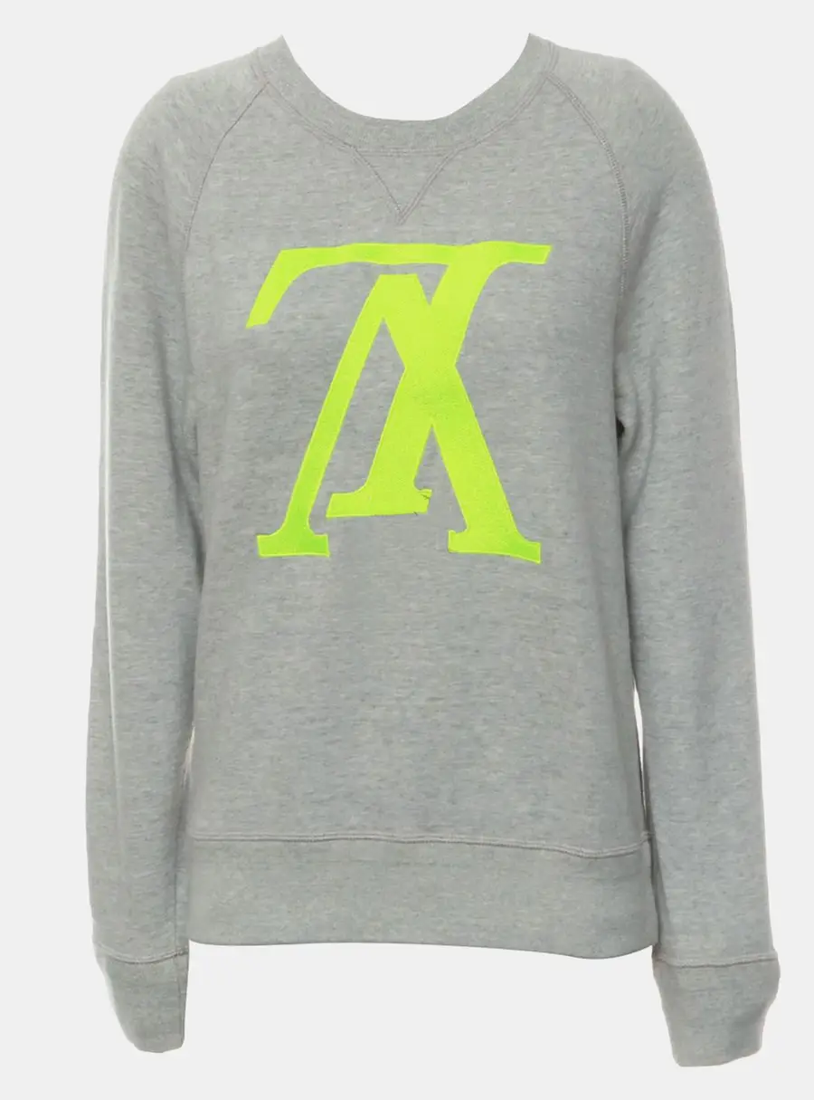 Louis Vuitton Pre -Fall 2018 Upside Down LV Neon Monogram S Light Grey Cotton Men's Sweatshirt