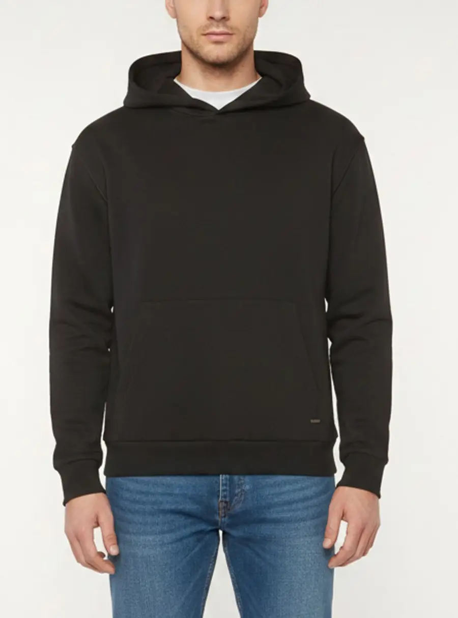 Louis Vuitton Black Jersey Long Sleeve Hoodie S