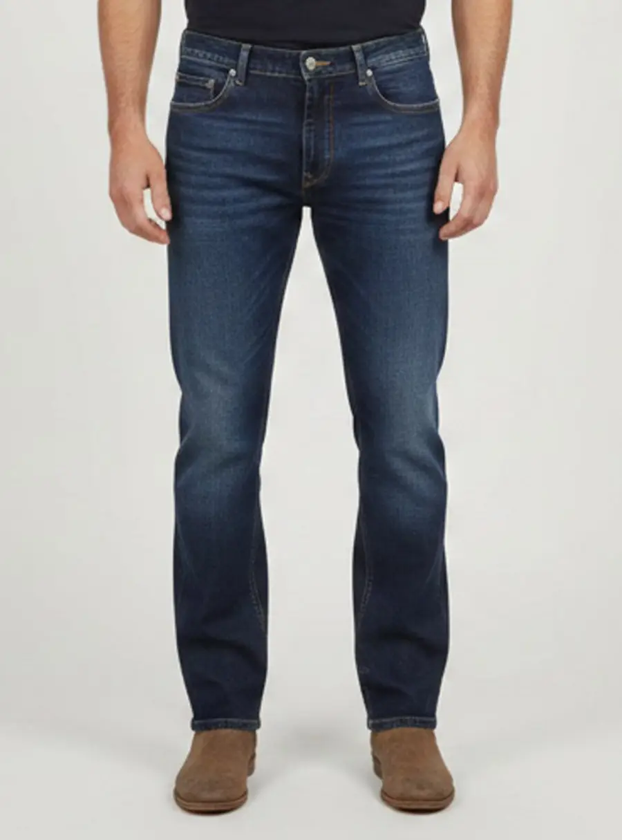 Brioni Blue Faded Denim Straight Leg Jeans XXXL/Waist 39"