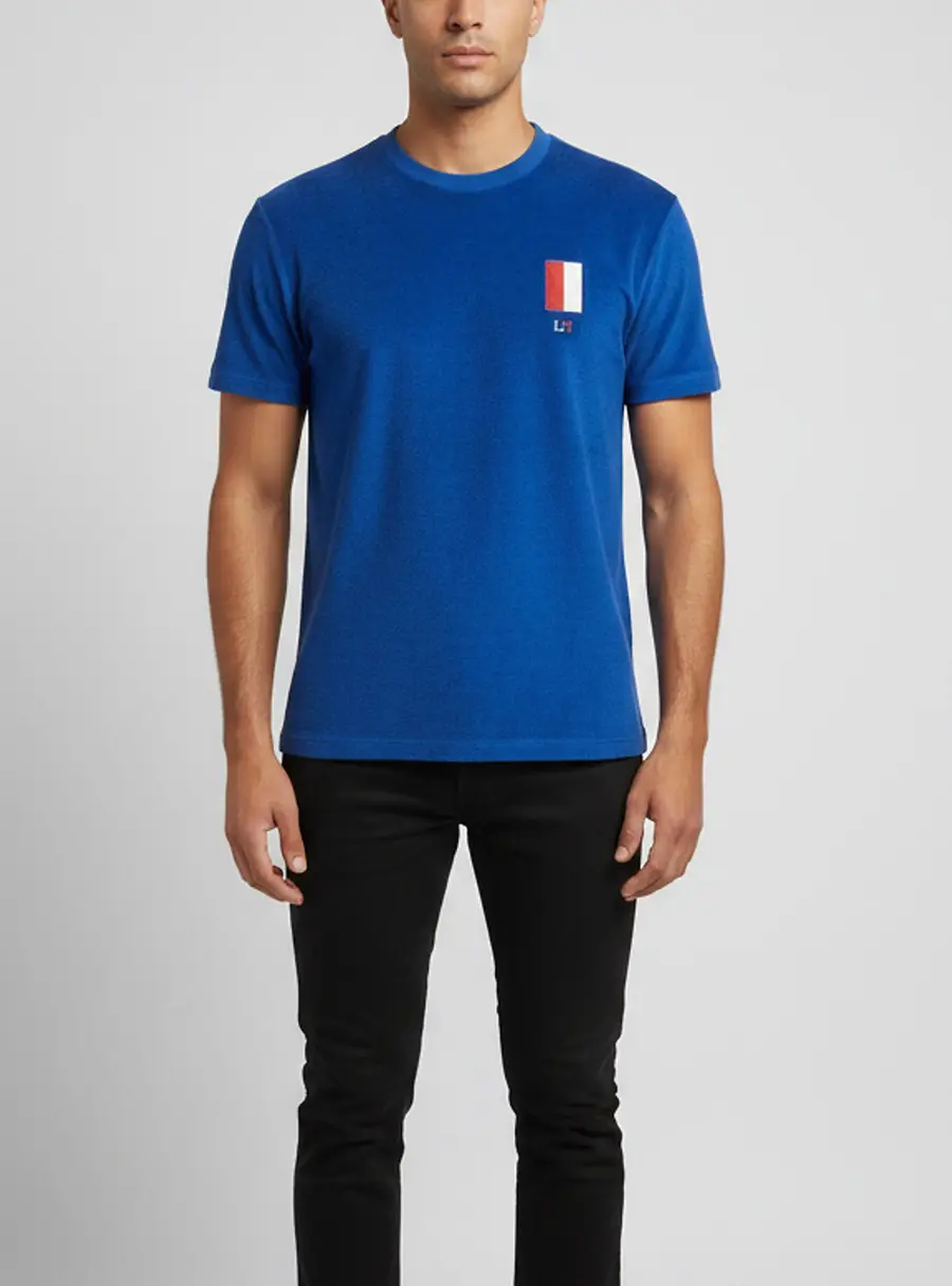 Louis Vuitton Blue France Flag Embroidered Terry T-Shirt M