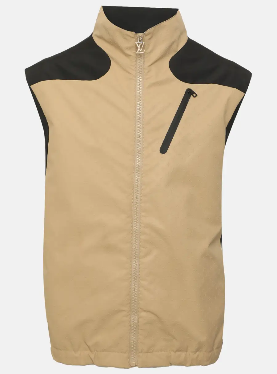 Louis Vuitton Beige/Black Monogram Embossed Nylon Technical Gilet Vest XXL