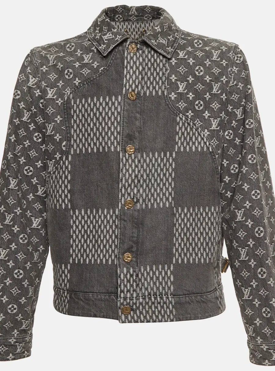 Louis Vuitton X Nigo Grey Monogram Denim Button Front Jacket L