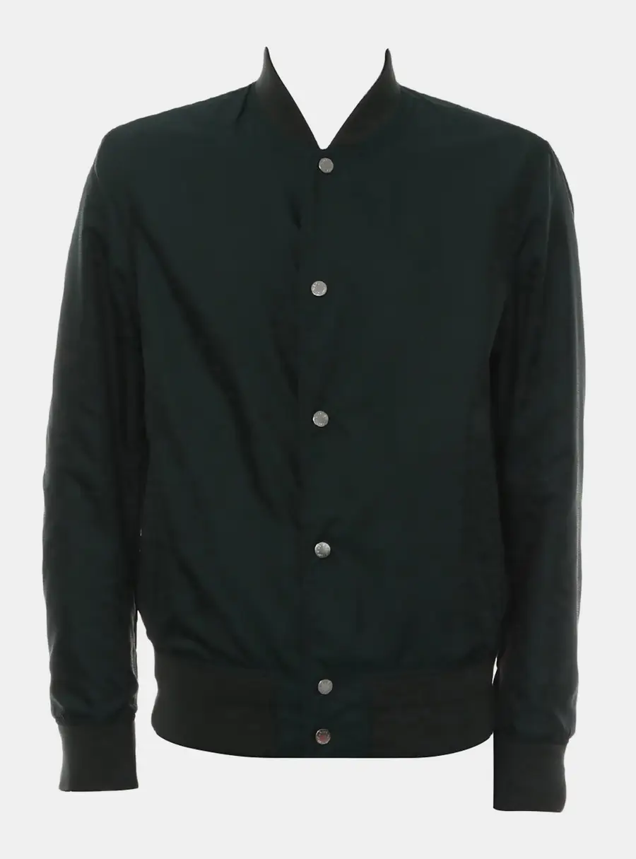 Louis Vuitton Blue/Green Button Up Lambskin Leather Jacket Size M