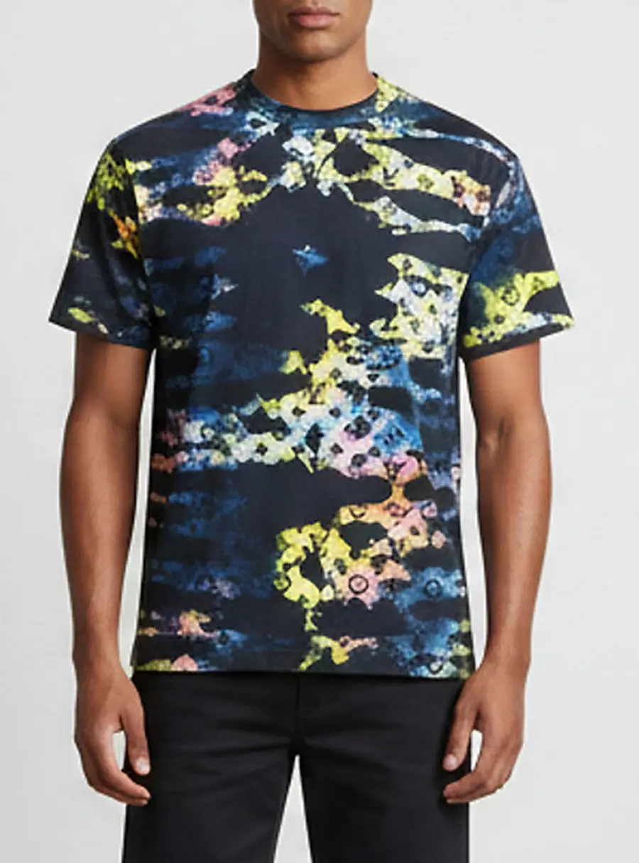 Louis Vuitton Navy Blue Printed Monogram Jersey Crewneck T-Shirt S
