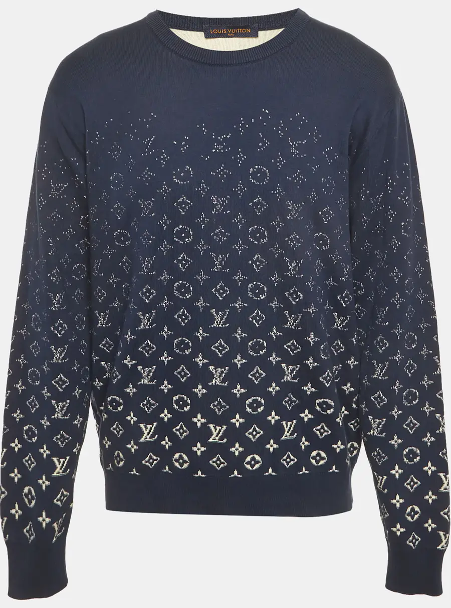 Louis Vuitton Blue Monogram Gradient Cotton Sweatshirt XL