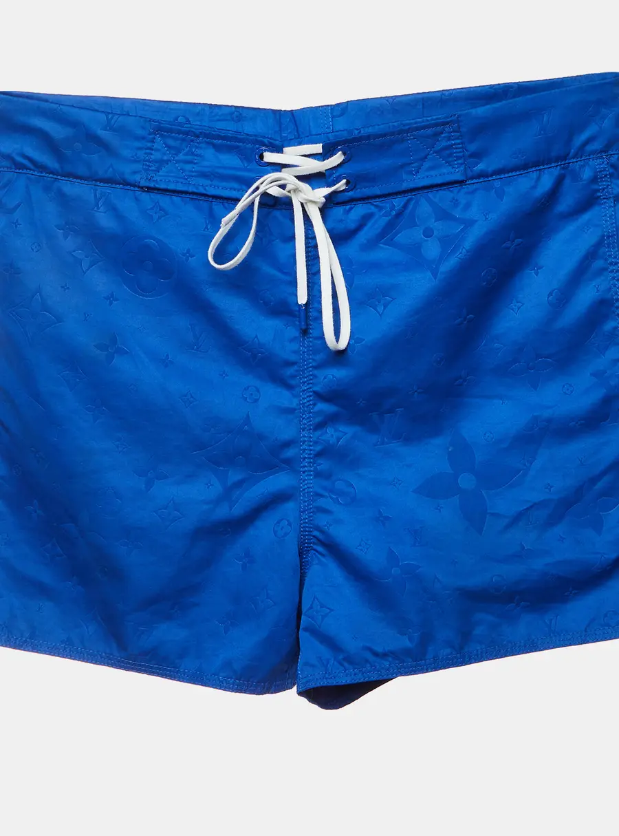 Louis Vuitton Blue Monogram Synthetic Swim Shorts XS