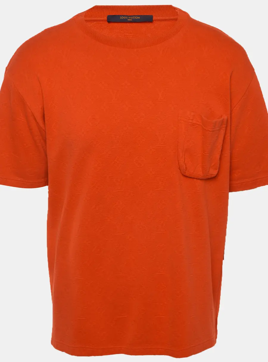 Louis Vuitton Orange Cotton Pique Monogram T-shirt XXL