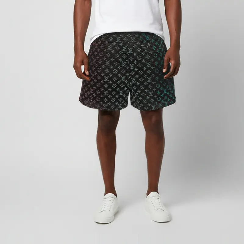 Louis Vuitton Black Monogram Mesh Shorts S
