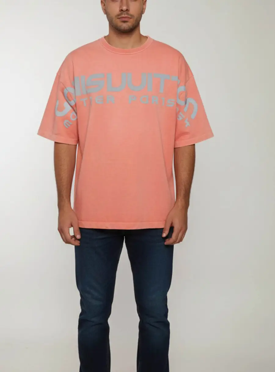 Louis Vuitton Pink Reflective Logo Graphic Jersey T-Shirt XS