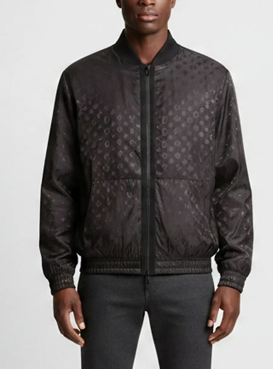 Louis Vuitton Black Monogram Nylon Zip Up Reversible Bomber Jacket XL