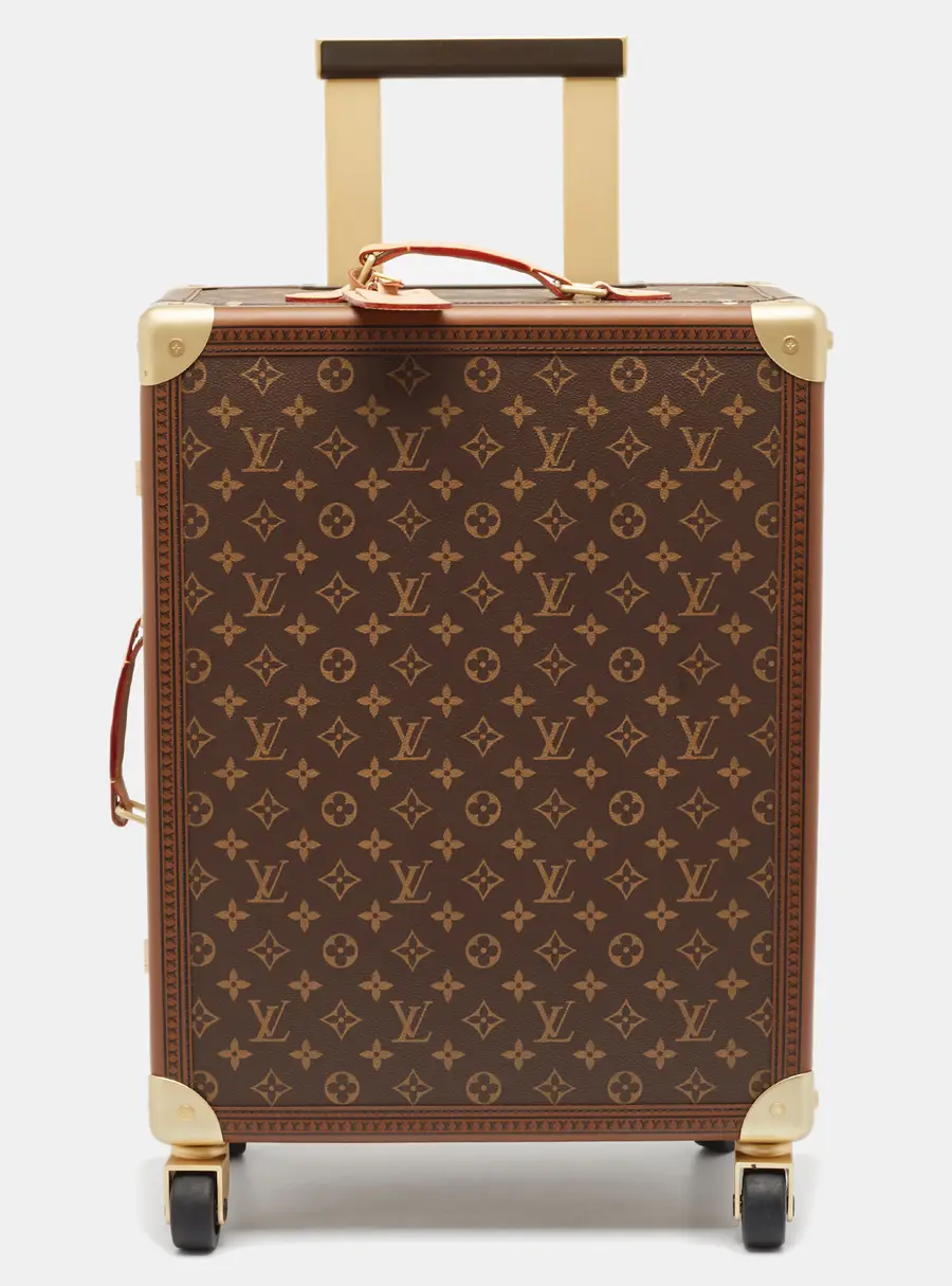 Louis Vuitton Brown Coated Canvas and Leather Suitcases