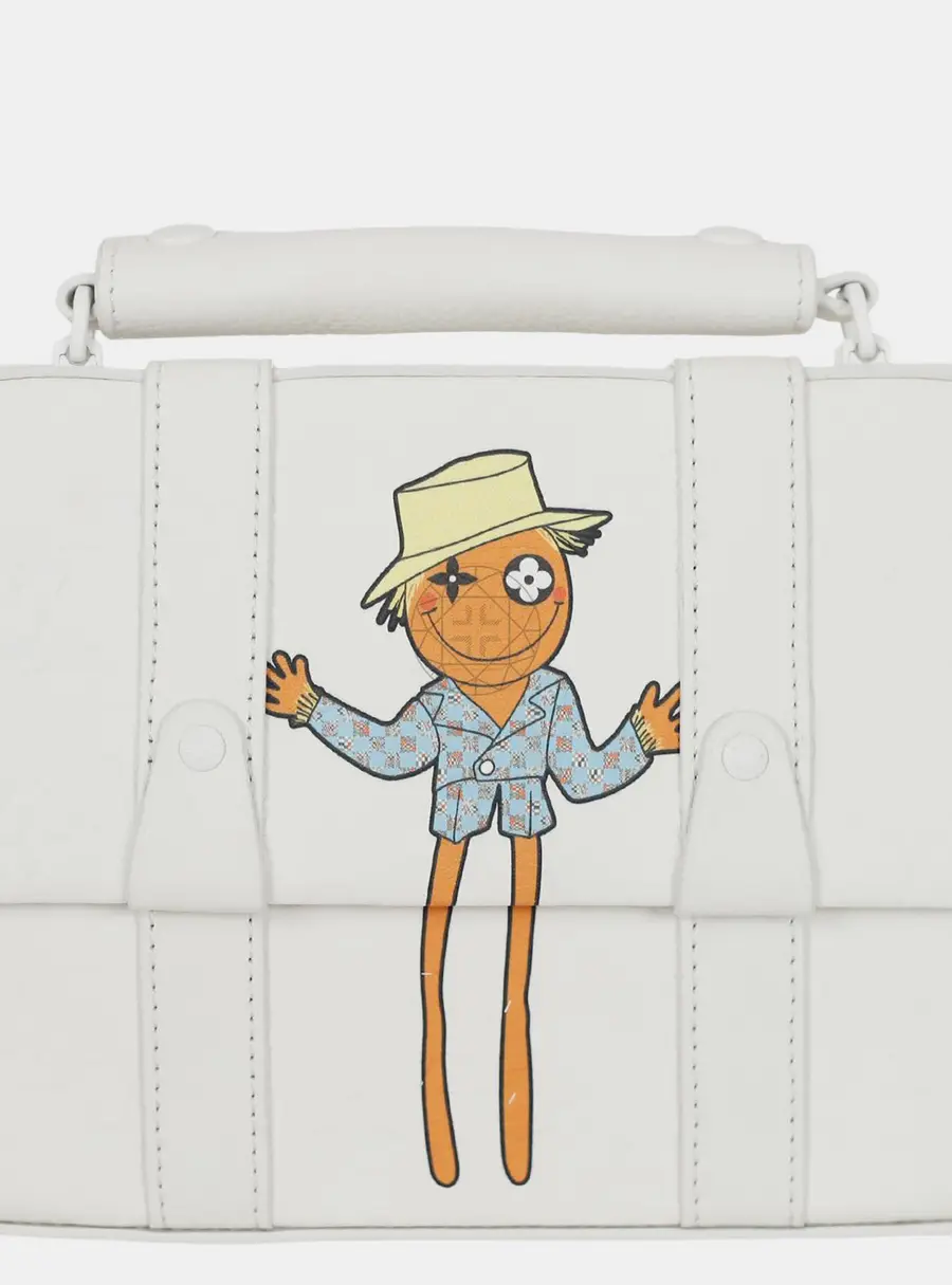 Louis Vuitton Scarecrow Flap Soft Messenger Trunk White Lambskin Leather Shoulder Bag