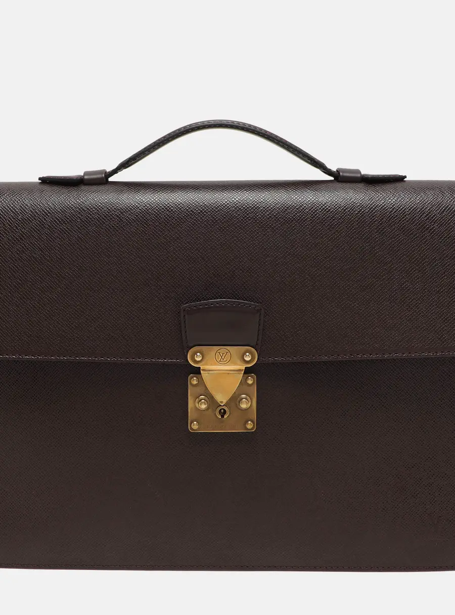 Louis Vuitton Burgundy Taiga Leather Serviette Kourad Briefcase