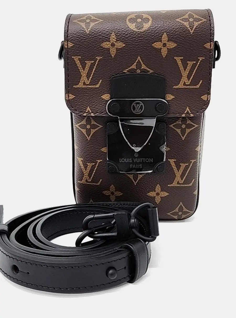 Louis Vuitton S -Lock Vertical Monogram Macassar Coated Canvas Crossbody Bag