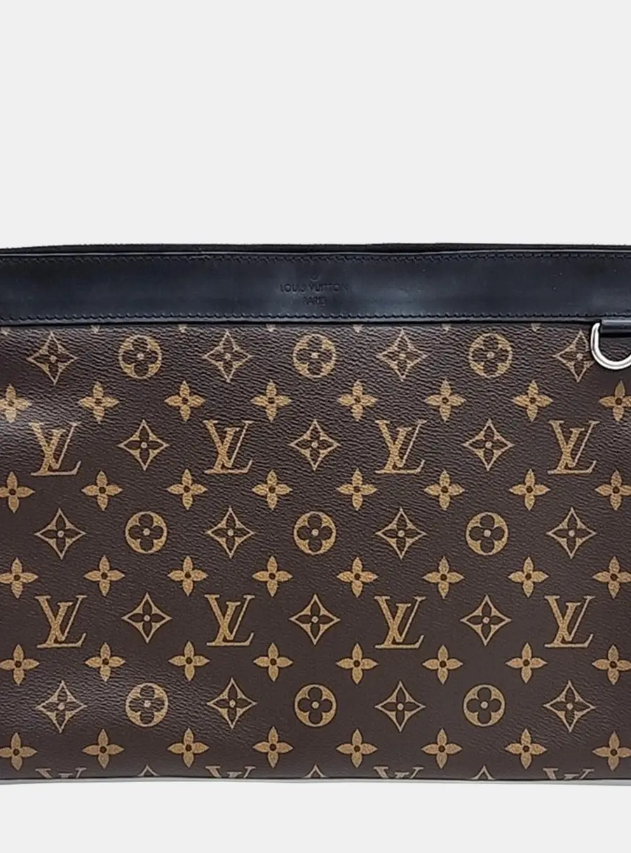 Louis Vuitton Discovery Pochette GM Brown Monogram Canvas Clutch Bag