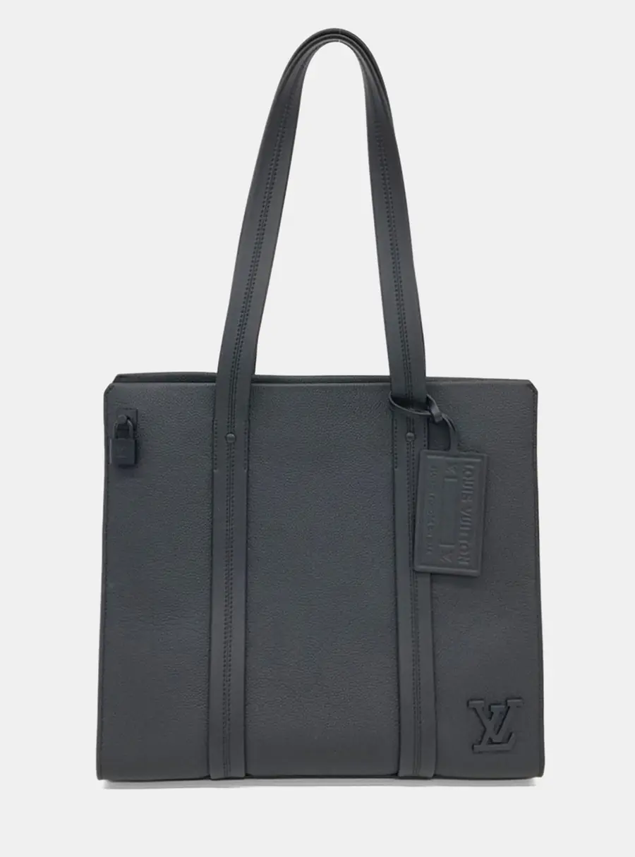 Louis Vuitton Aerogram Tote Bag Black Leather Top Handle Bag