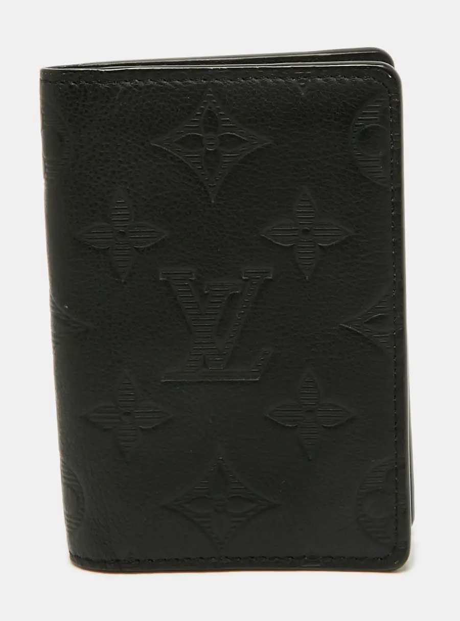 Louis Vuitton Black Monogram Shadow Leather Pocket Organizer