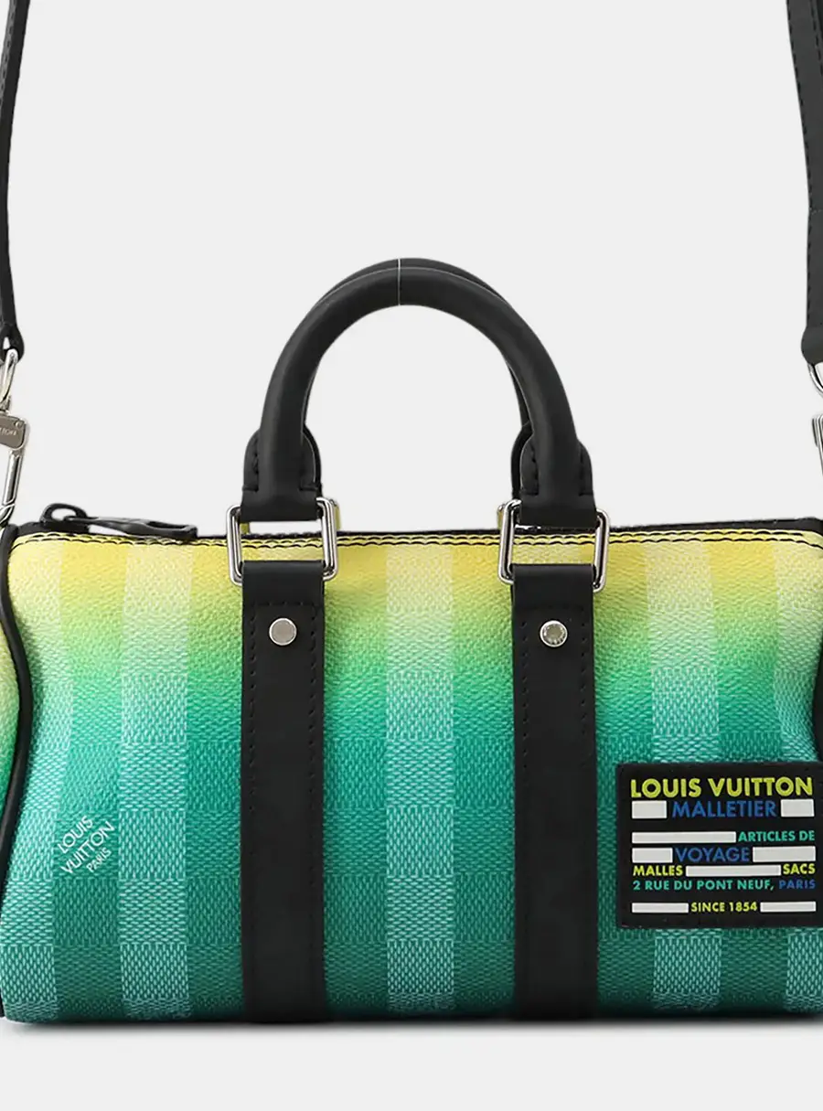 Louis Vuitton Keepall XS Green Yellow Damier Canvas Mini Bag