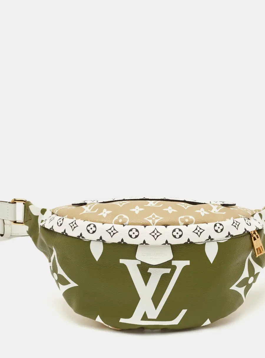Louis Vuitton Khaki Green/Beige and White Monogram Giant Canvas Bum Bag