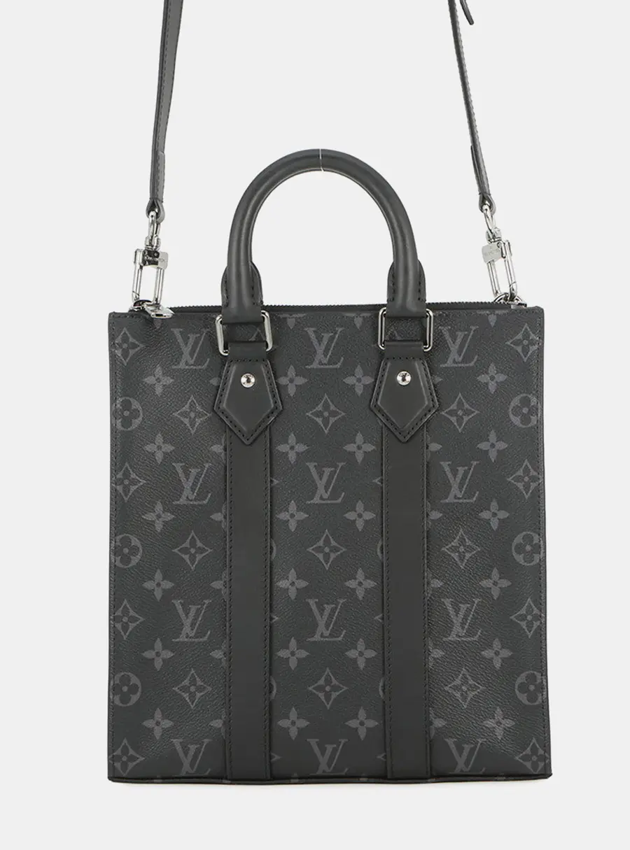 Louis Vuitton Sac Plat PM Monogram Eclipse Coated Canvas Top Handle Bag