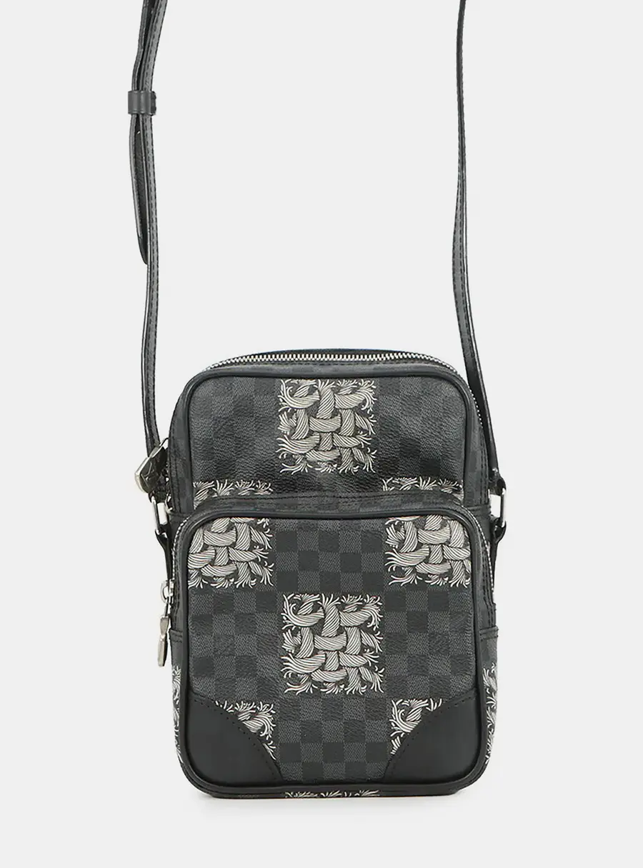 Louis Vuitton Amazon Noir Damier Graphite Canvas Leather Crossbody Bag