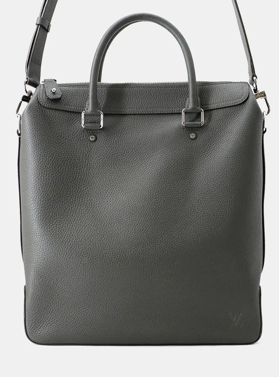 Louis Vuitton Greenwich MM Gray Taurillon Leather Tote Bag