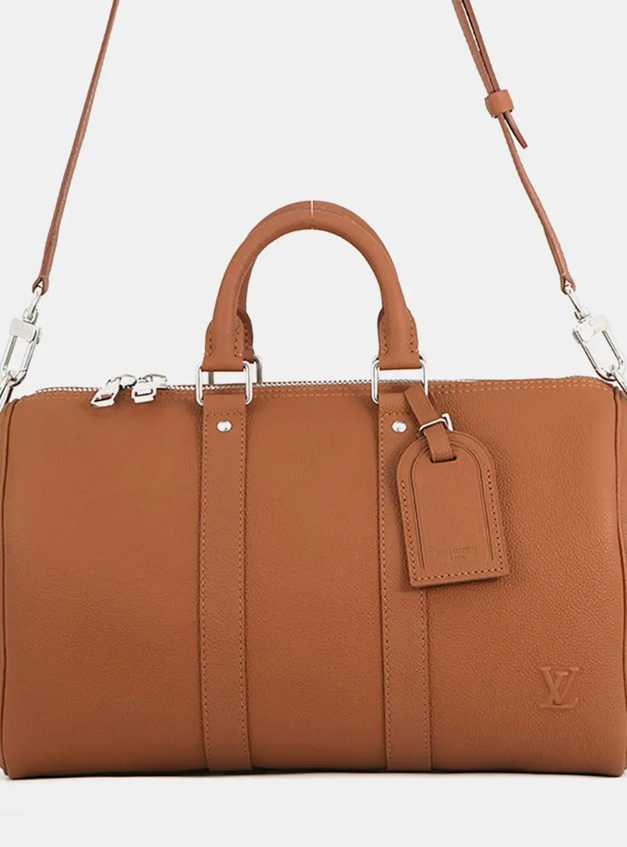 Louis Vuitton Keepall Bandouliere 35 Tan Aerogram Calfskin Leather Travel Bag
