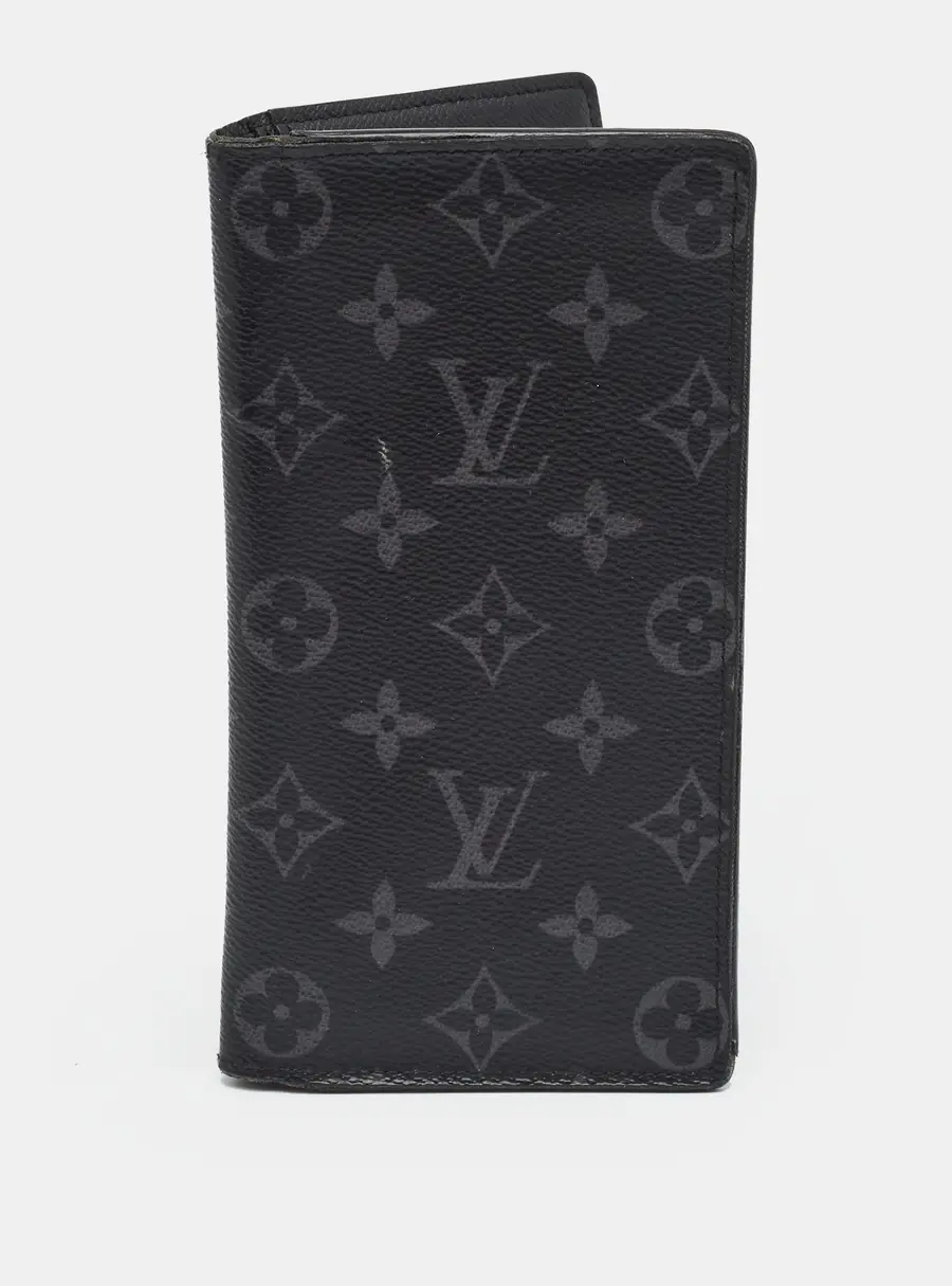 Louis Vuitton Brazza Monogram Eclipse Canvas Wallet