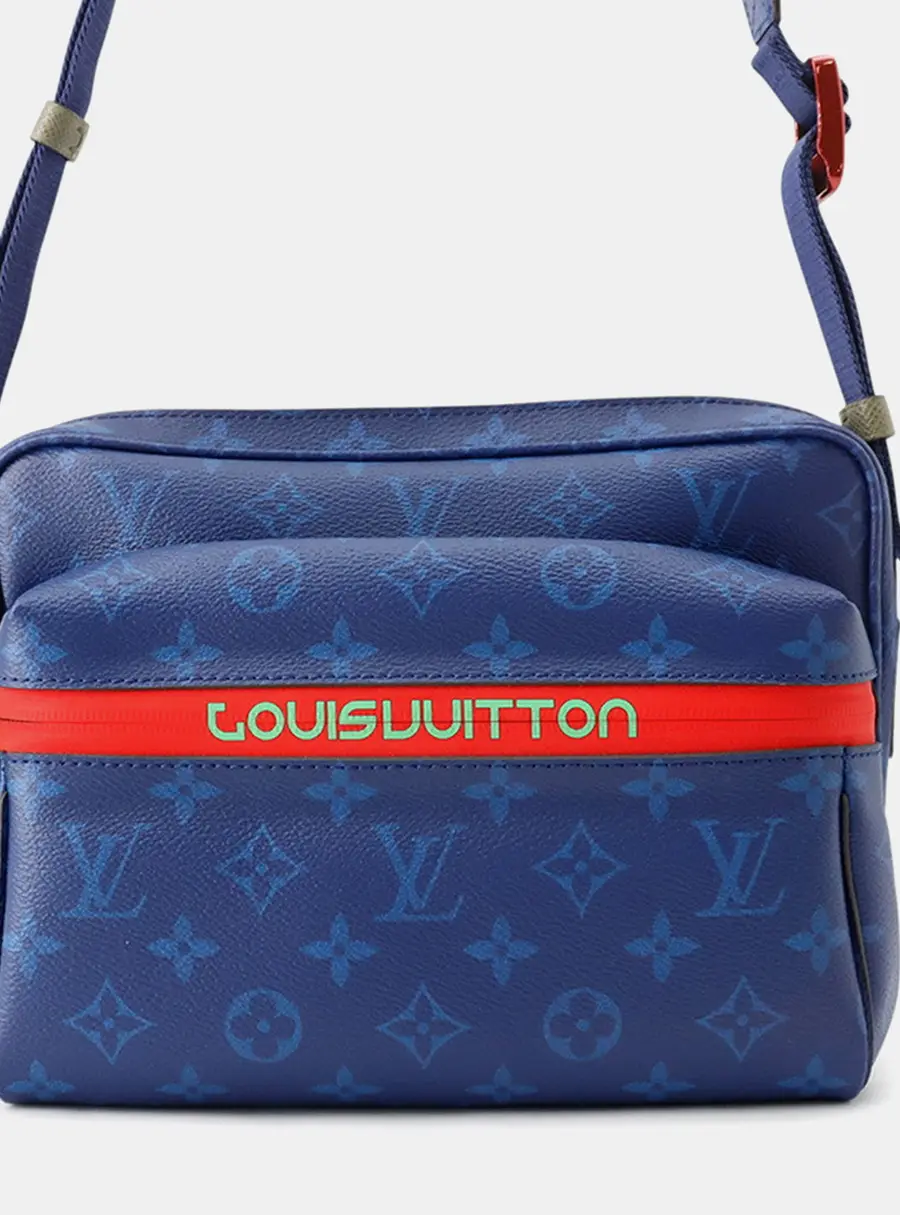 Louis Vuitton Messenger PM Blue Monogram Canvas Crossbody Bag
