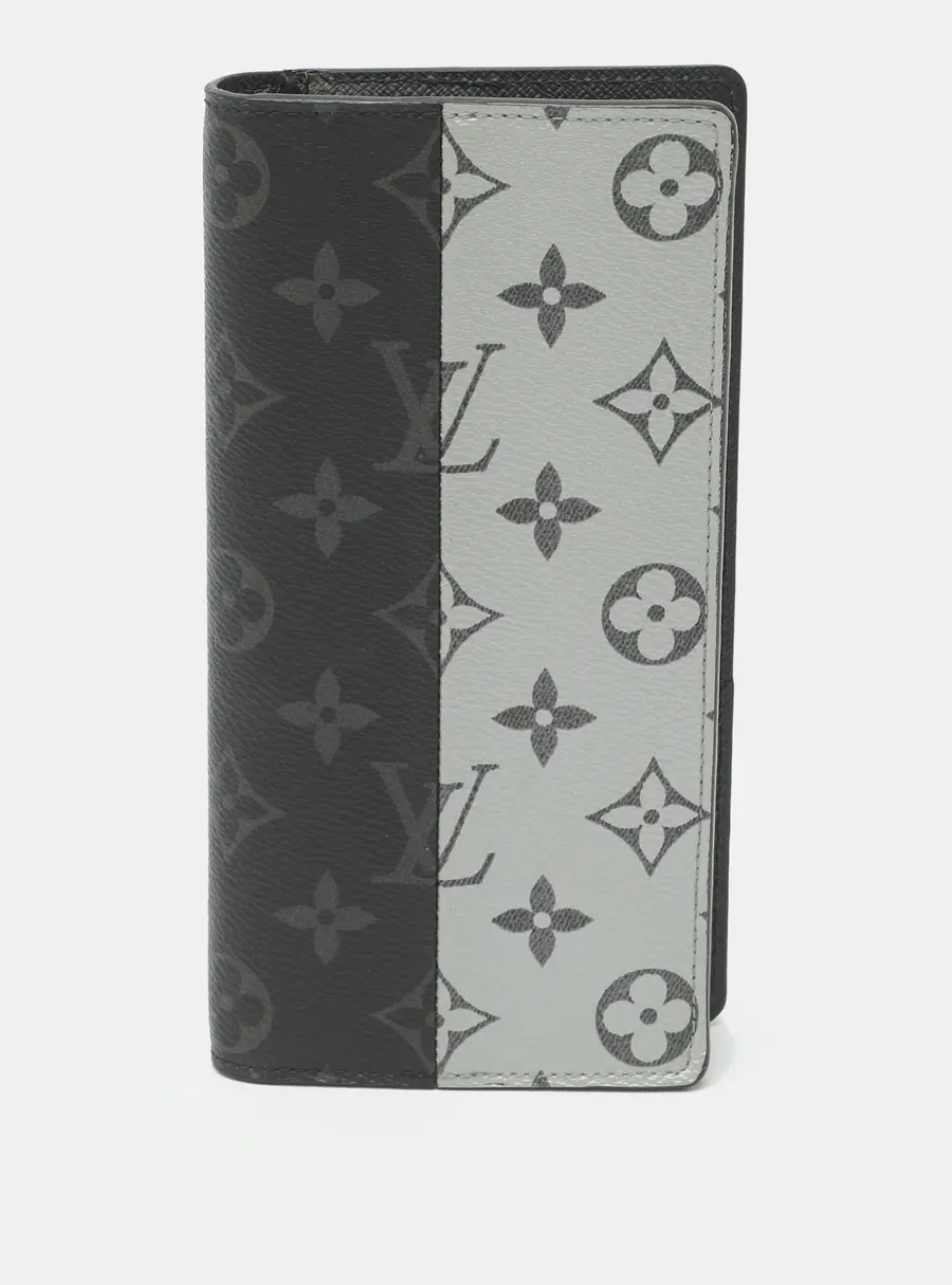 Louis Vuitton Brazza Monogram Eclipse Split Canvas Long Wallet