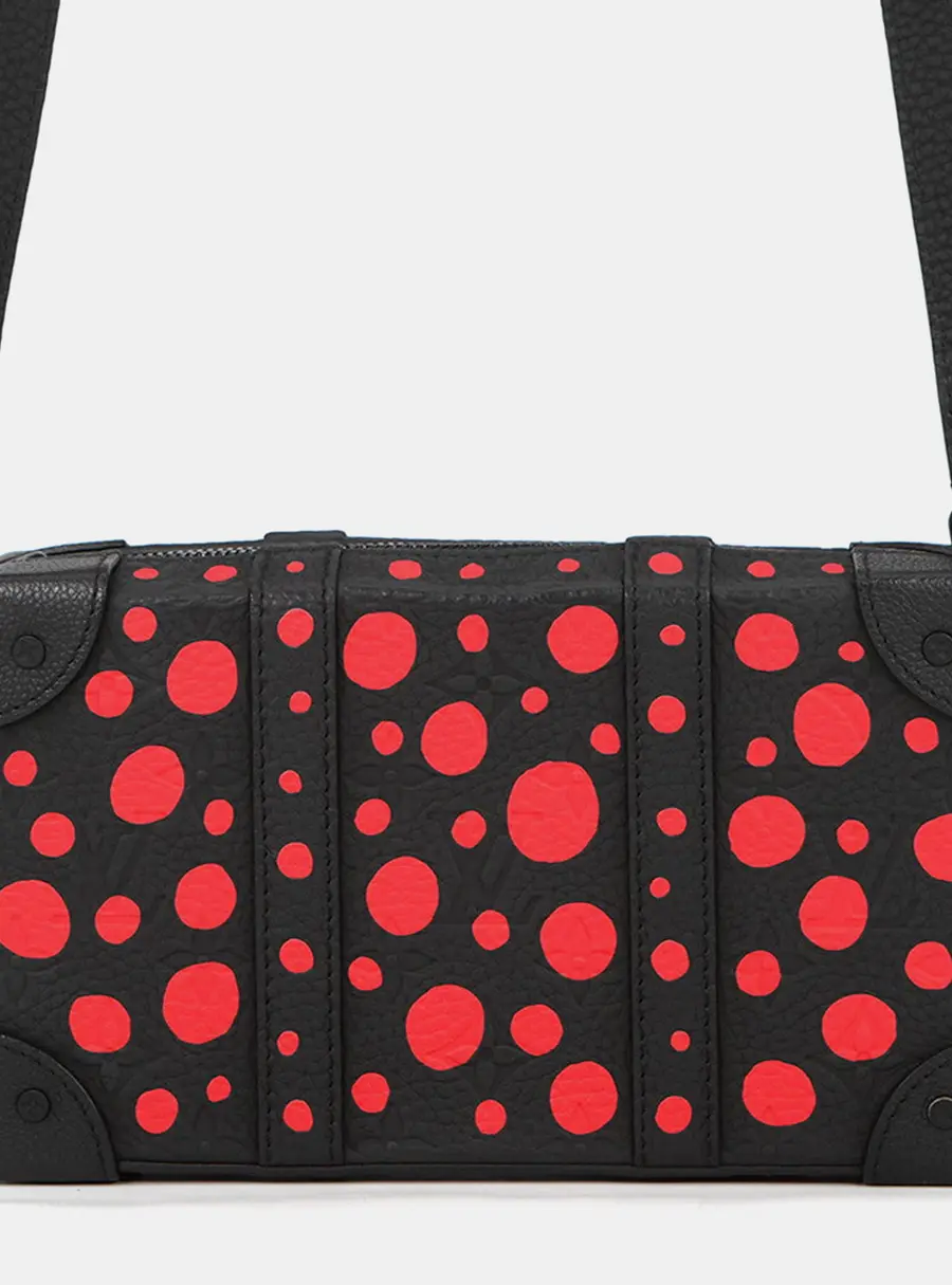 Louis Vuitton Soft Trunk Wallet Noir Red Monogram Taurillon Leather Crossbody Bag
