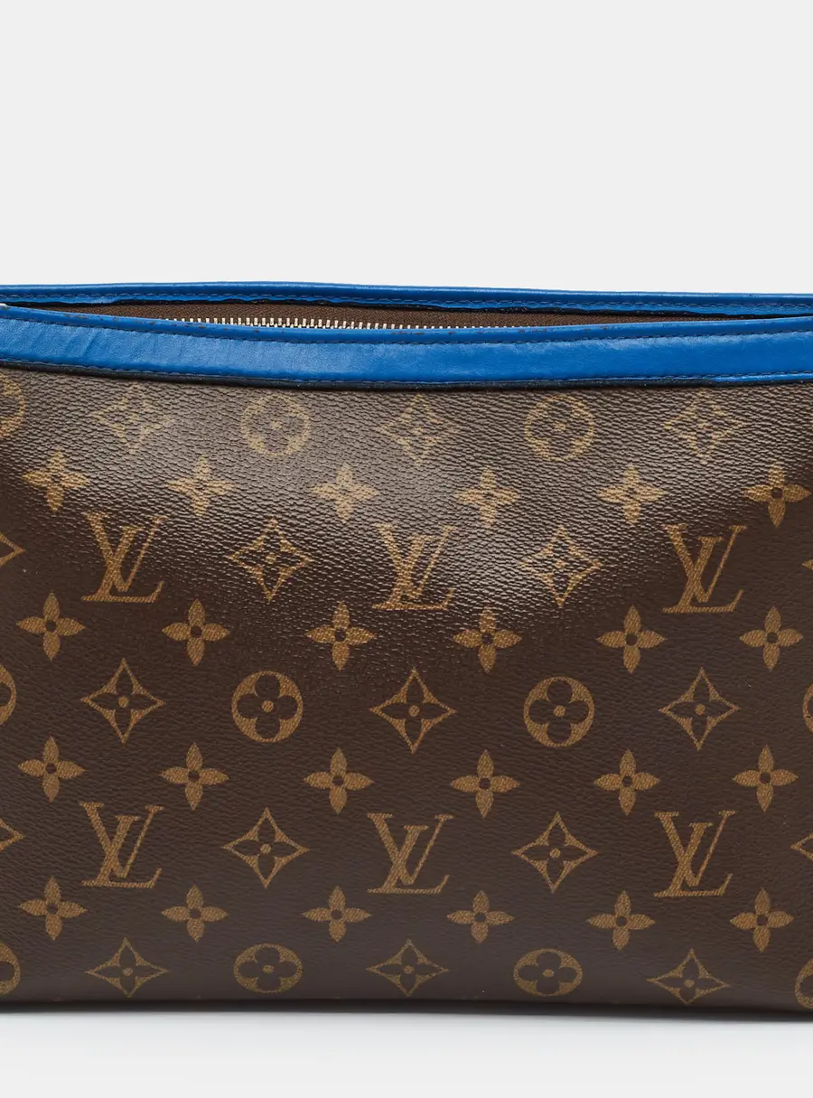 Louis Vuitton Voyage MM Blue Monogram Canvas Pochette