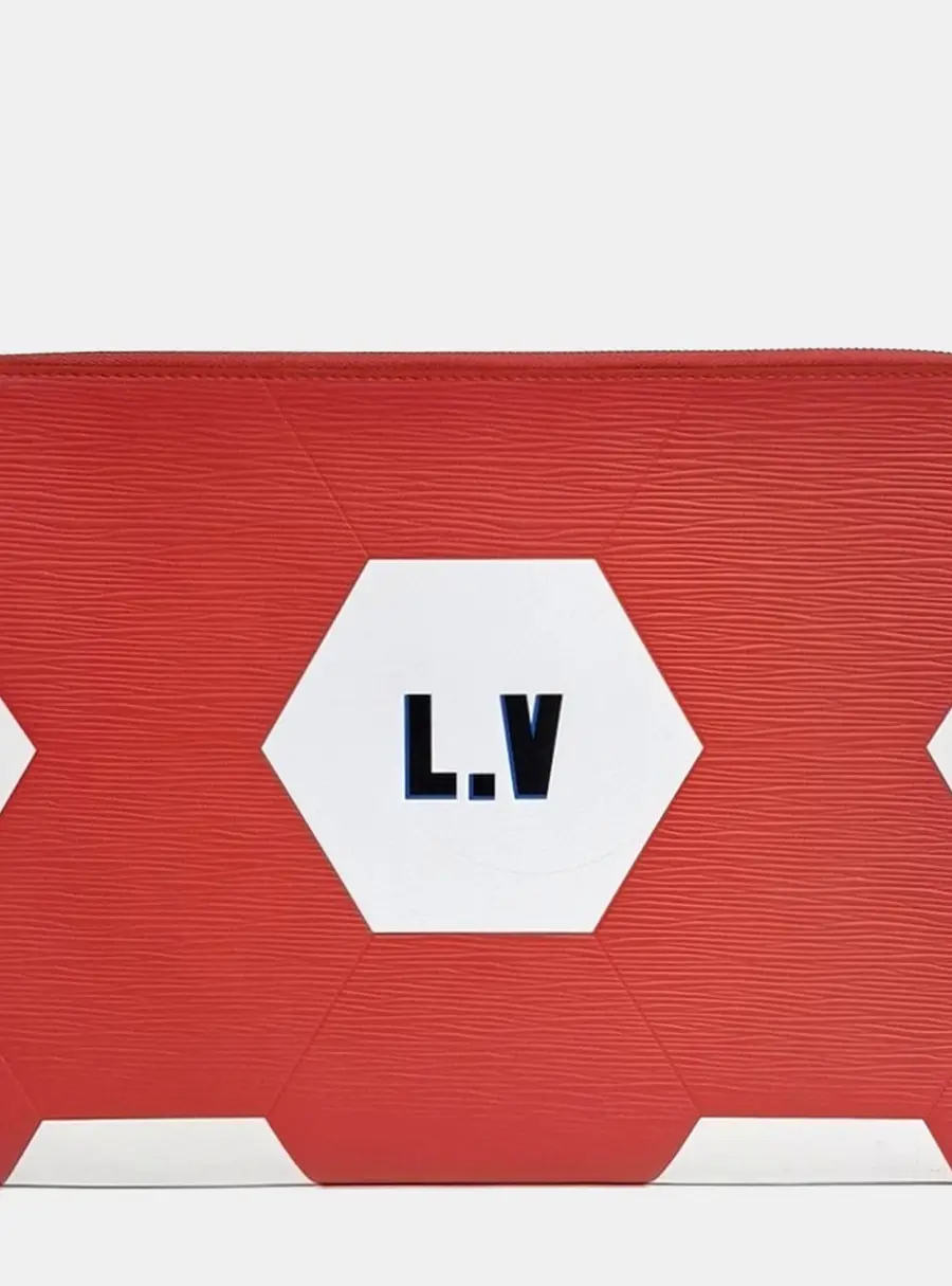 Louis Vuitton Pochette Jour GM Red White Epi Leather Pouch Bag