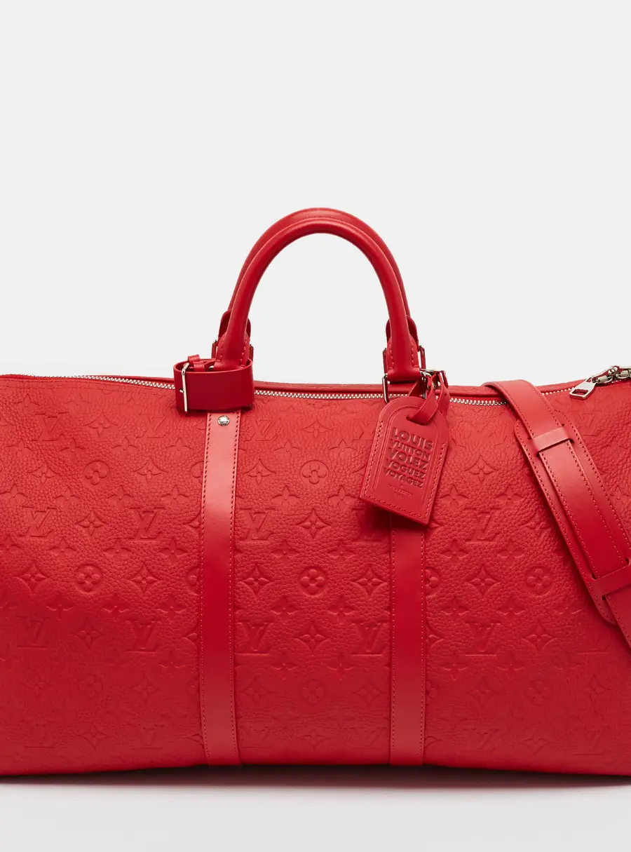 Louis Vuitton Keepall Bandouli&egrave;re 50 Red Monogram Taurillon Leather Duffel Bag