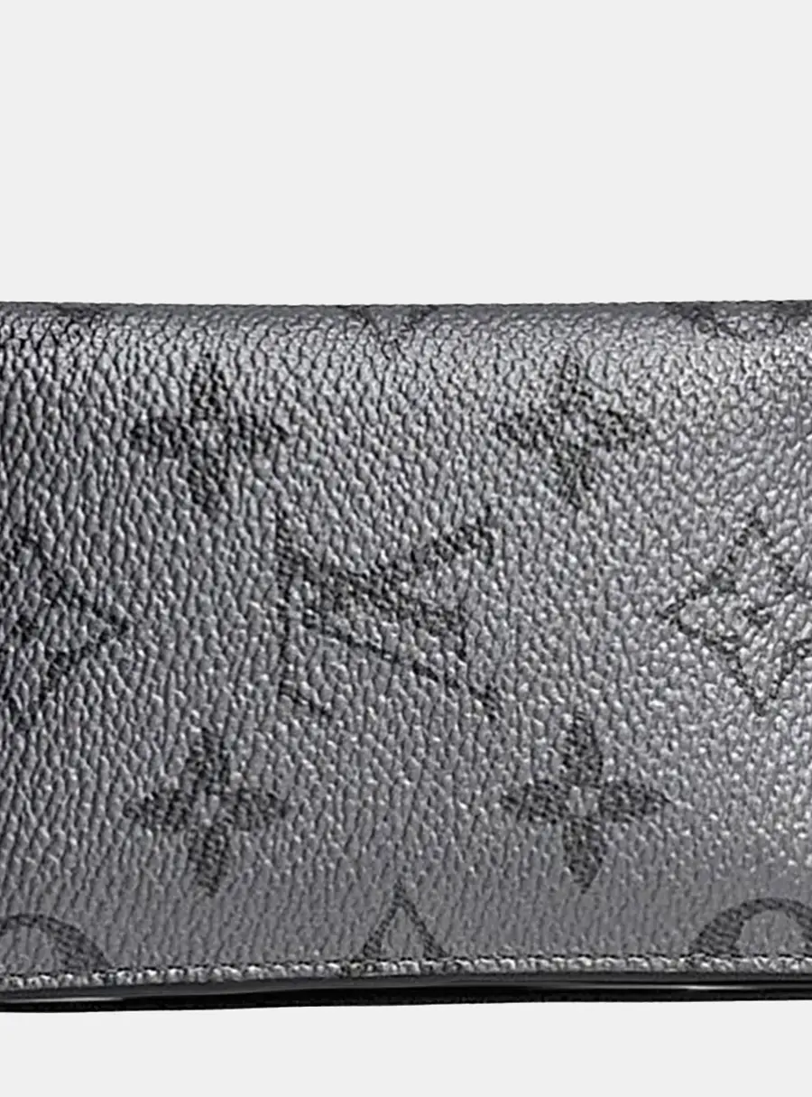 Louis Vuitton Pocket Organizer Silver PVC Monogram Wallet Bag