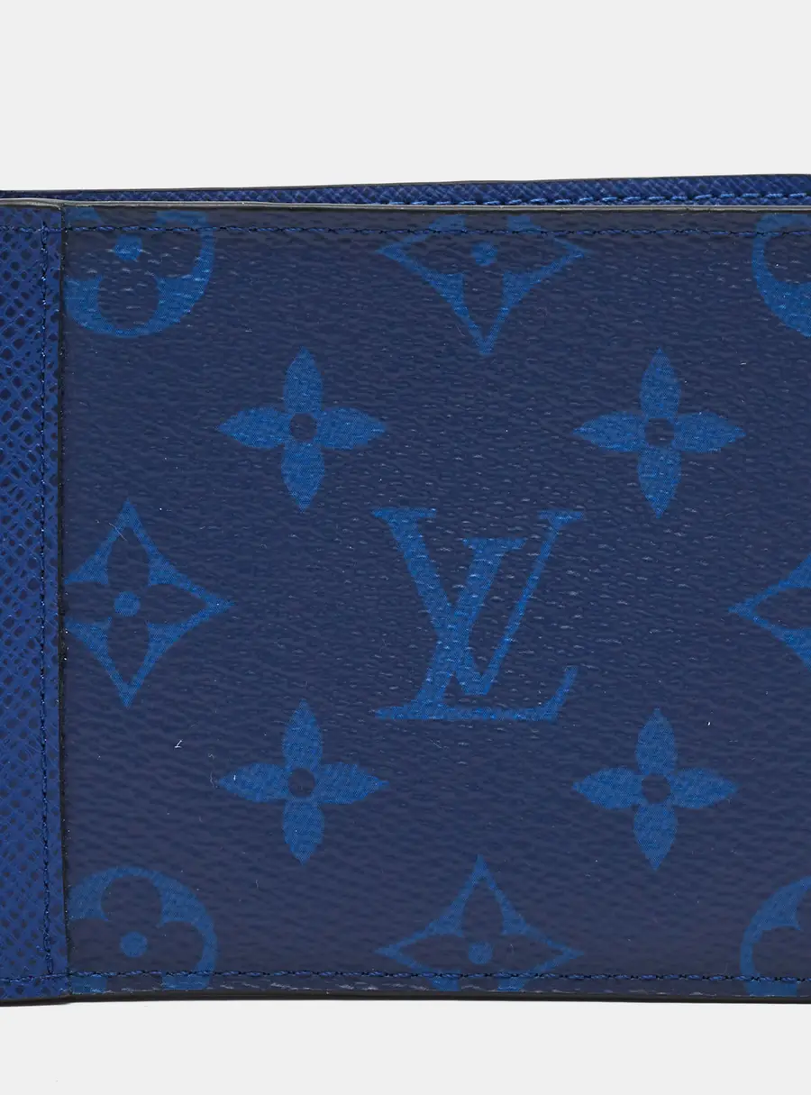 Louis Vuitton Multiple Cobalt Taigarama Canvas and Leather Bifold Wallet