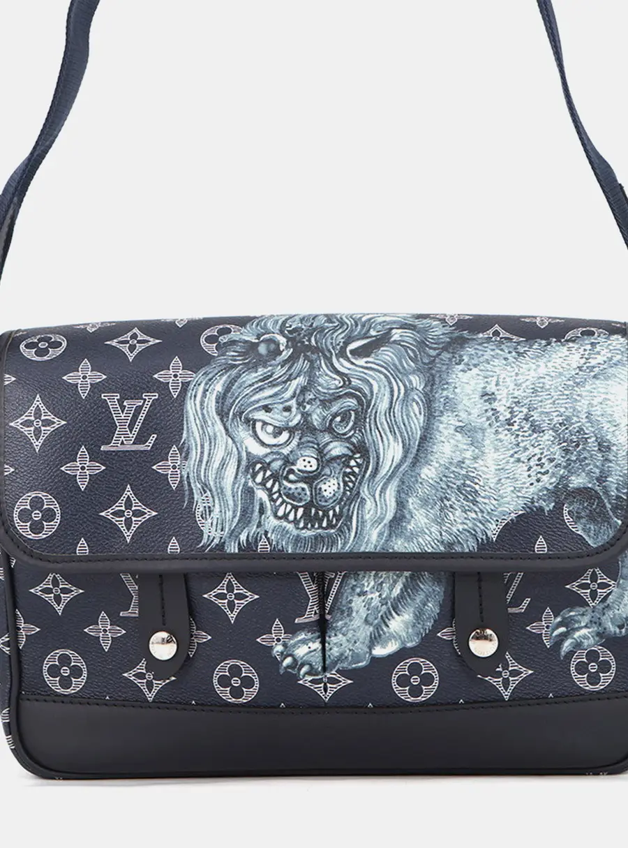 Louis Vuitton Savannah Chapman Brothers Messenger PM Navy Monogram Canvas Crossbody Bag