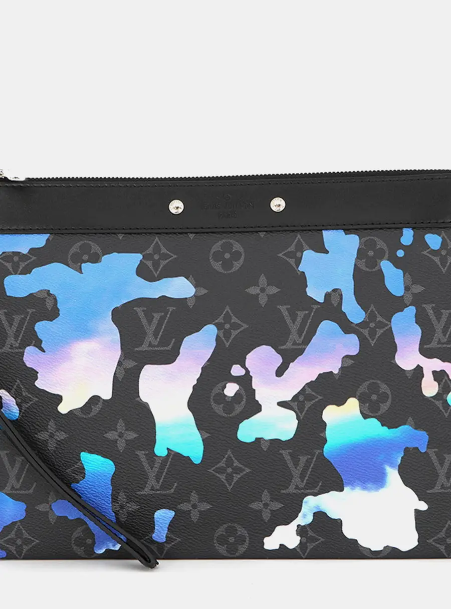 Louis Vuitton Pochette To Go Multicolor Monogram Eclipse Canvas Pouch Bag