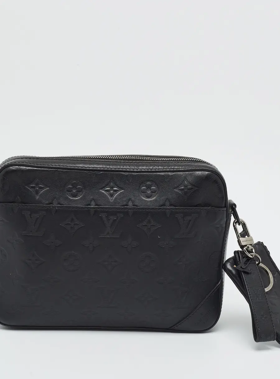 Louis Vuitton Duo Black Monogram Shadow Leather Messenger Bag
