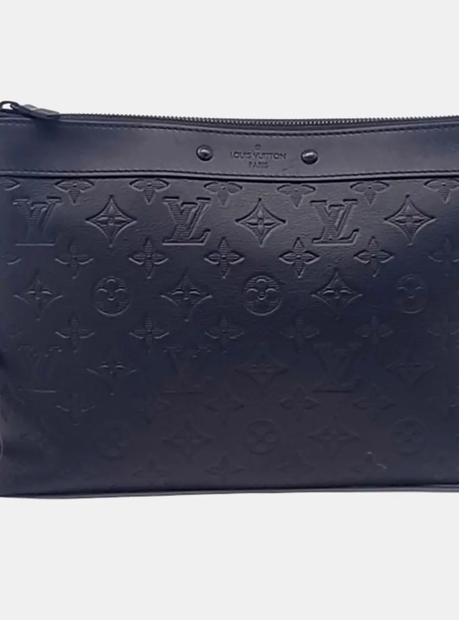 Louis Vuitton Black Leather Shadow Pochette To Go M81570