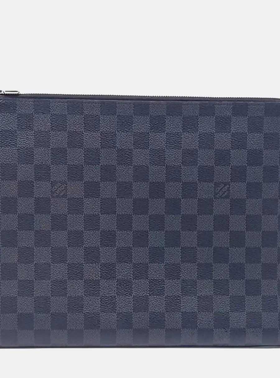 Louis Vuitton Graphite Pochette Jour Navy Blue Canvas GM