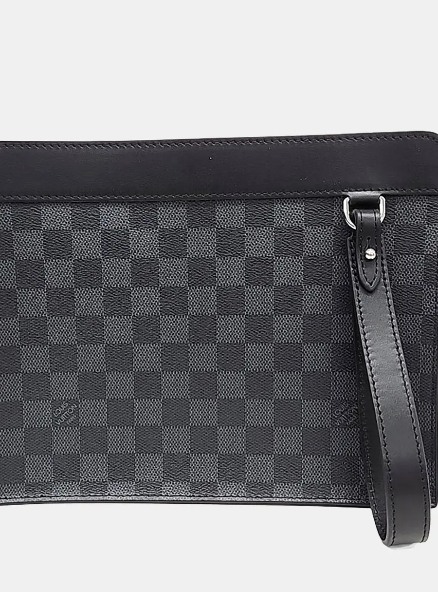 Louis Vuitton Standing Clutch Black Damier Graphite Canvas Bag