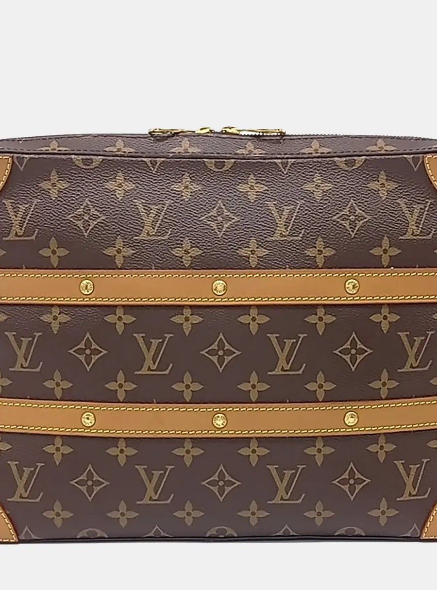 Louis Vuitton Soft Trunk Brown Coated Canvas & Leather Messenger Bag