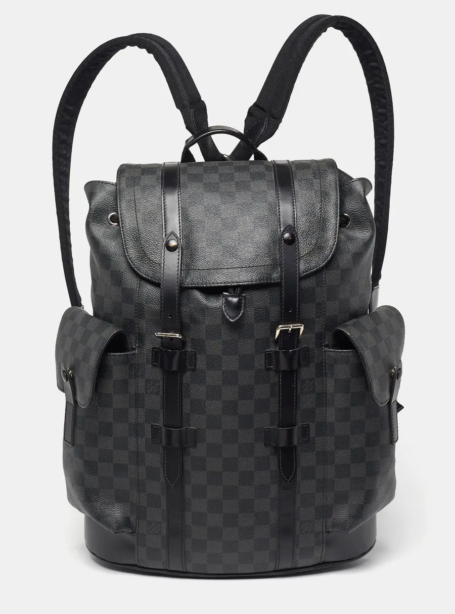 Louis Vuitton Christopher MM Black Damier Graphite Canvas Backpack