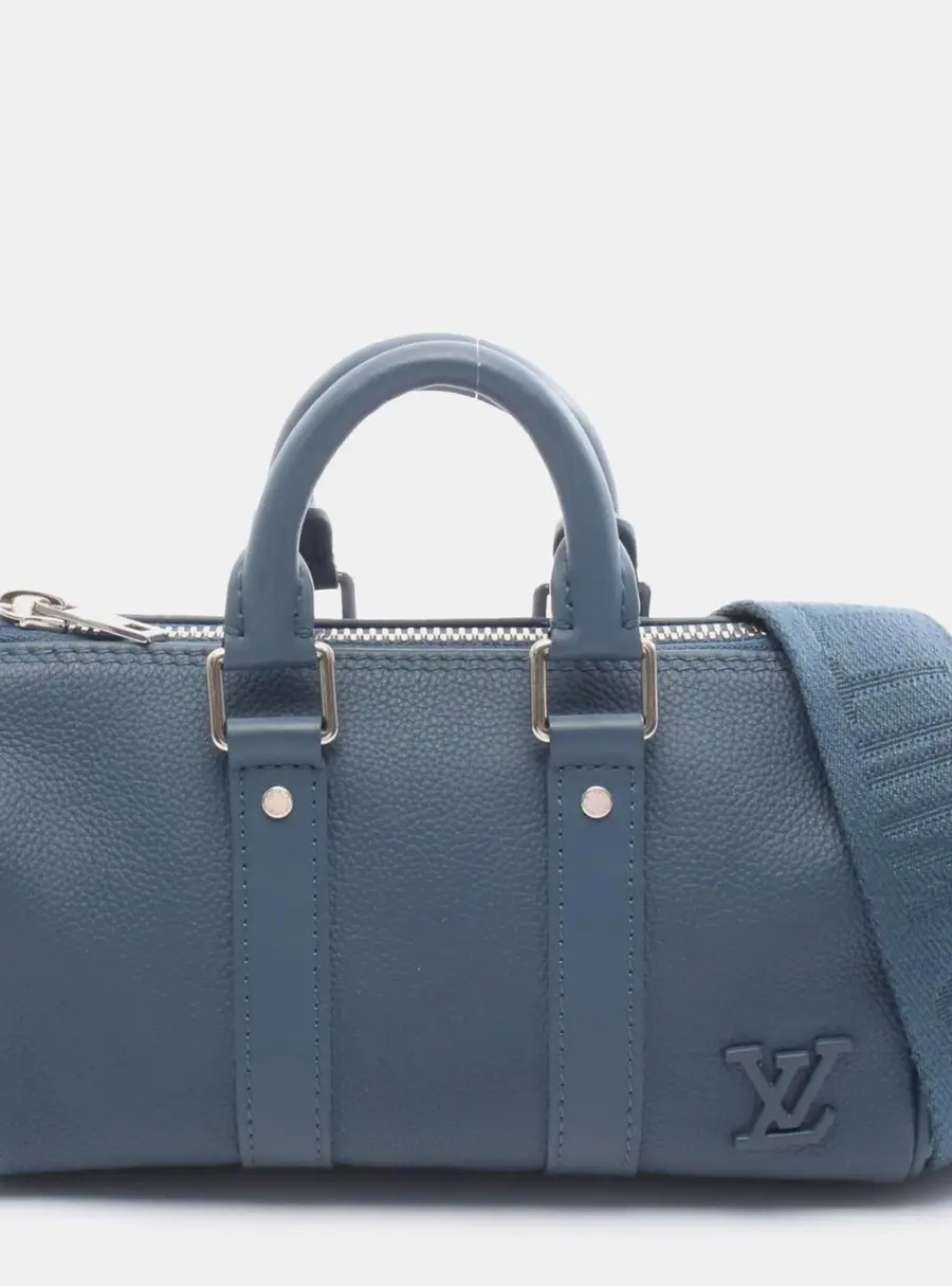 Louis Vuitton Keepall Aerogramme XS Blue Aerogramme Leather Duffel Bag