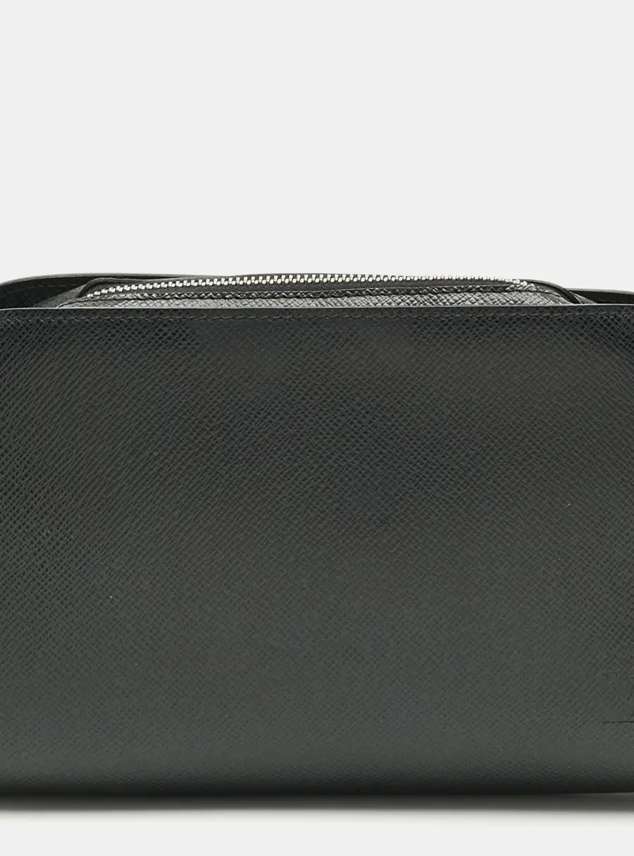Louis Vuitton Baikal Black Taiga Leather Clutch