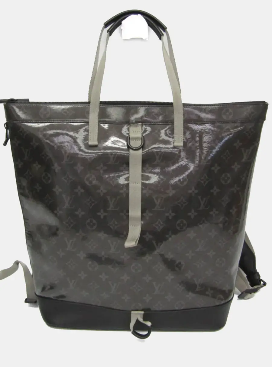 Louis Vuitton Monogram Eclipse Glazed Zipped Tote Backpack,Tote Bag Black,Grape