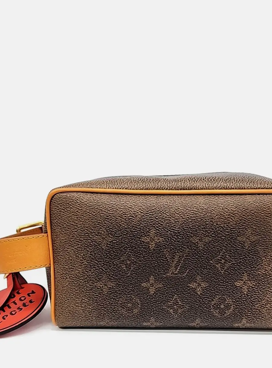 Louis Vuitton Dopp Kit GM Brown Monogram PVC Coated Canvas Toiletry Bag